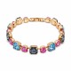 Браслет «Танец Огней (Silver Night / Aquamarine / Lotus Pink DeLite)» с кристаллами Swarovski