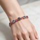 Браслет «Танец Огней (Silver Night / Aquamarine / Lotus Pink DeLite)» с кристаллами Swarovski