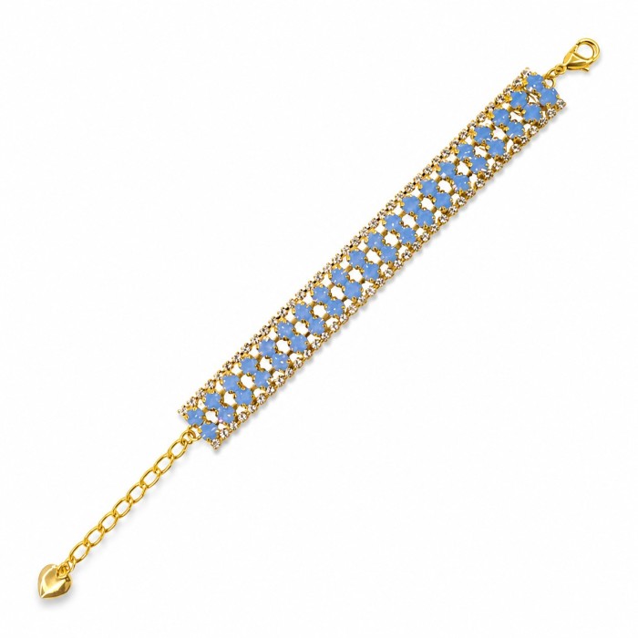 Bracelet “Celestial Whisper (Air Blue Opal)” (Light Sapphire Opal) with Preciosa® crystals