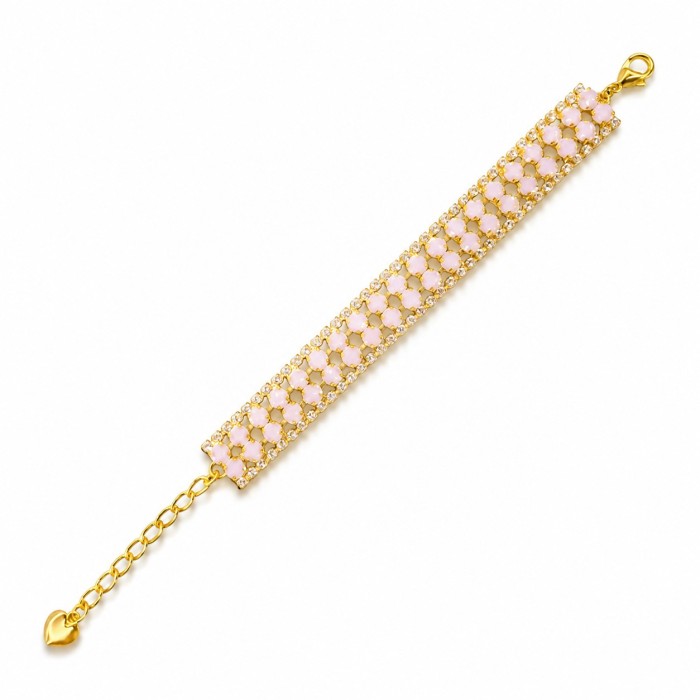 Bracelet “Celestial Whisper (Rose Water Opal)” (Rose Opal) with Preciosa® crystals