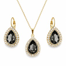 Papuošalų rinkinys moterims „Celestial Drop (Silver Night)“ su Swarovski® kristalais