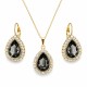 Papuošalų rinkinys moterims „Celestial Drop (Silver Night)“ su Swarovski® kristalais