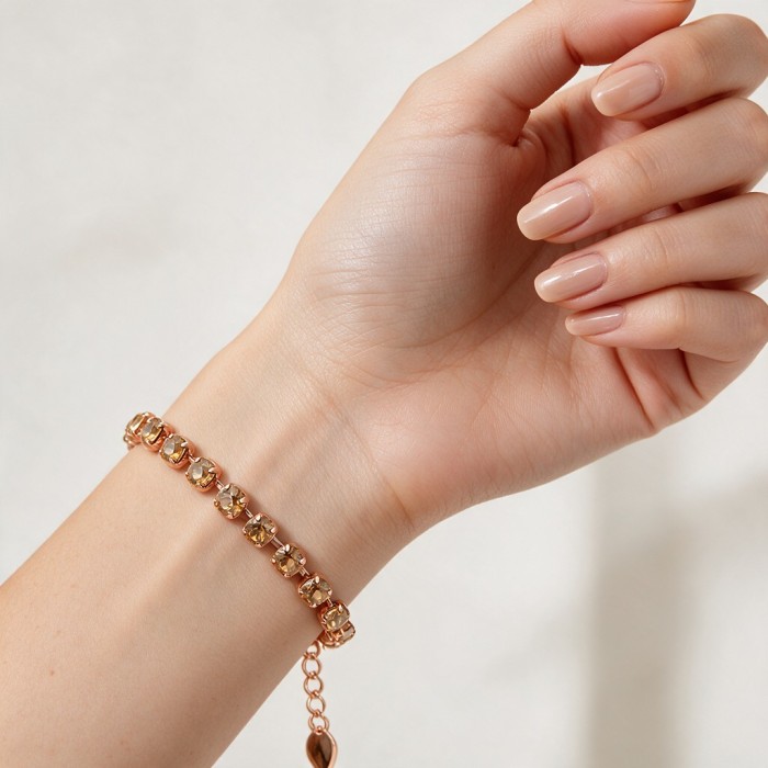 Браслет "Классика III (Golden Shadow)" с кристаллами Swarovski®