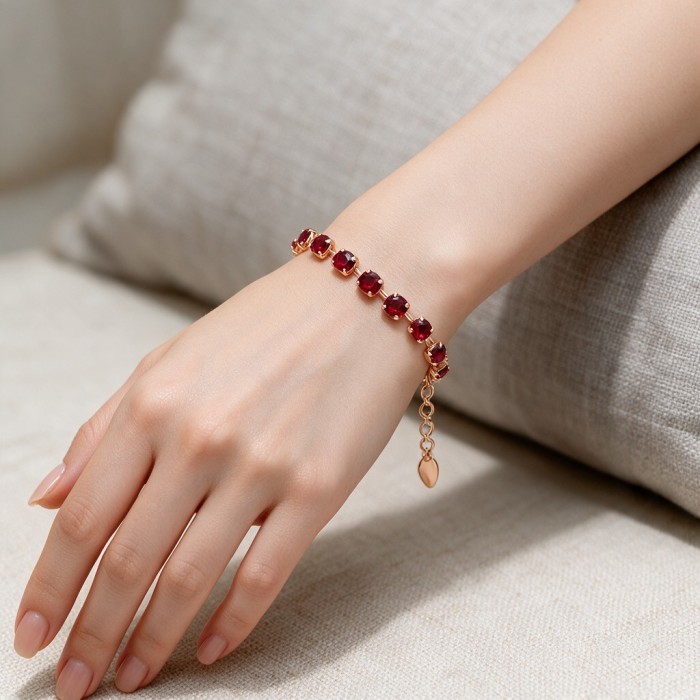 Apyrankė moterims DiamondSky „Klasika III (Ruby)“ su Swarovski kristalais