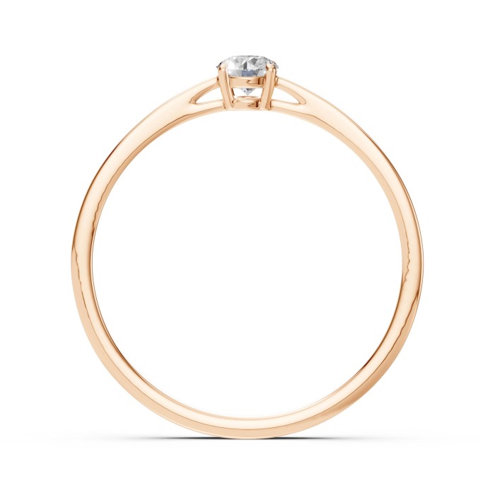 14K Red Gold Diamond Ring “Solitaire XX”