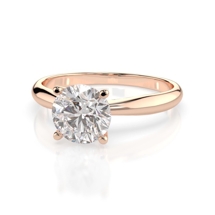 14K Red Gold Diamond Ring “Classic XIX”