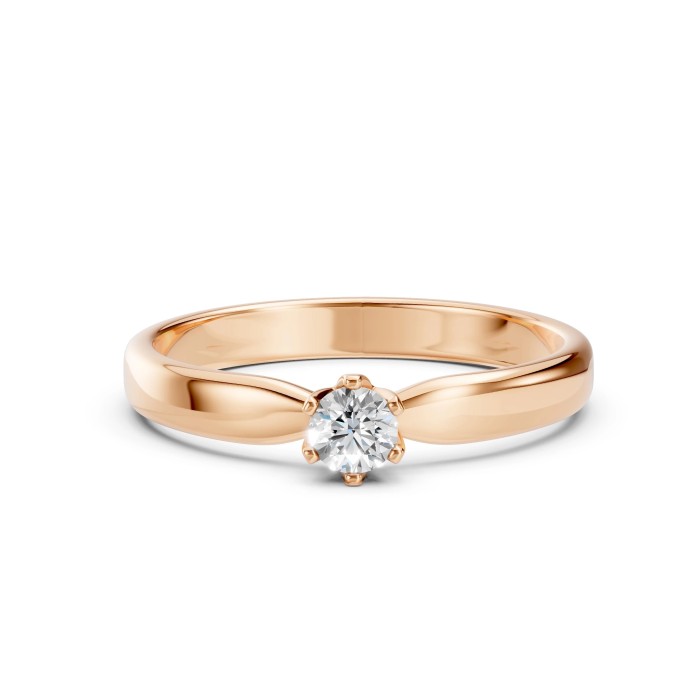 14K Red Gold Diamond Ring “Illusion”