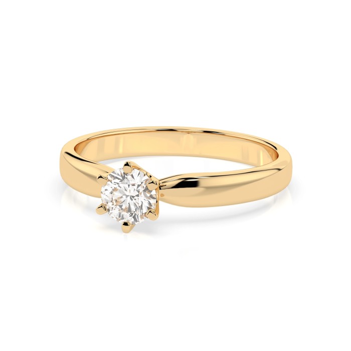 14K Yellow Gold Diamond Ring “Solitaire XXX”