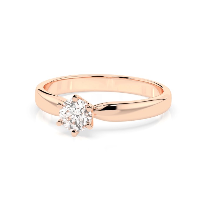 14K Red Gold Diamond Ring “Solitaire XXIX”