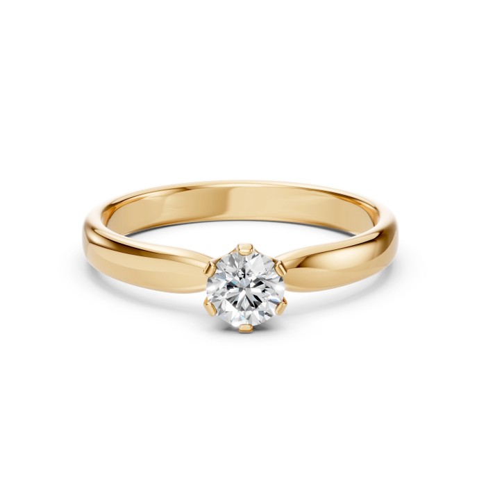 14K Yellow Gold Diamond Ring “Solitaire XXVII”