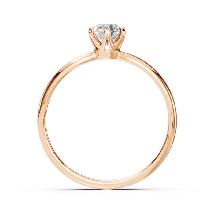 14K Red Gold Diamond Ring “Solitaire XXVI”