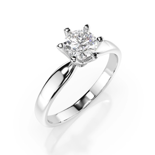 14K White Gold Diamond Ring “Crown XIV”