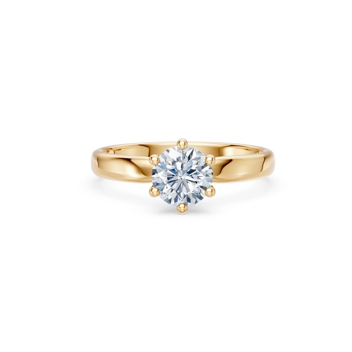 14K Yellow Gold Diamond Ring “Solitaire XXIV”