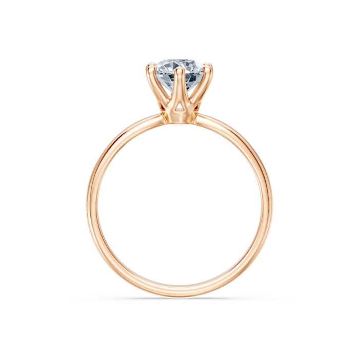 14K Red Gold Diamond Ring “Solitaire XXIII”