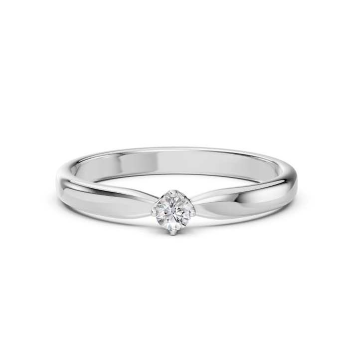 14K White Gold Diamond Ring “Crown VIII”