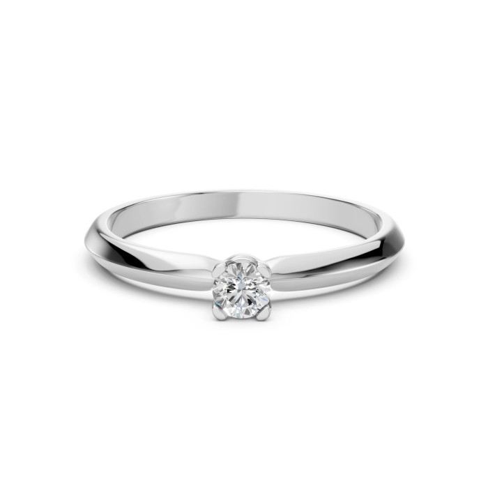 14K White Gold Diamond Ring “Crown VI”