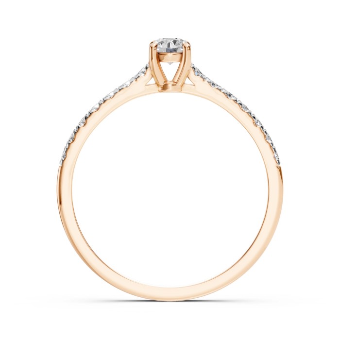 14K Red Gold Diamond Ring “Perfection X”