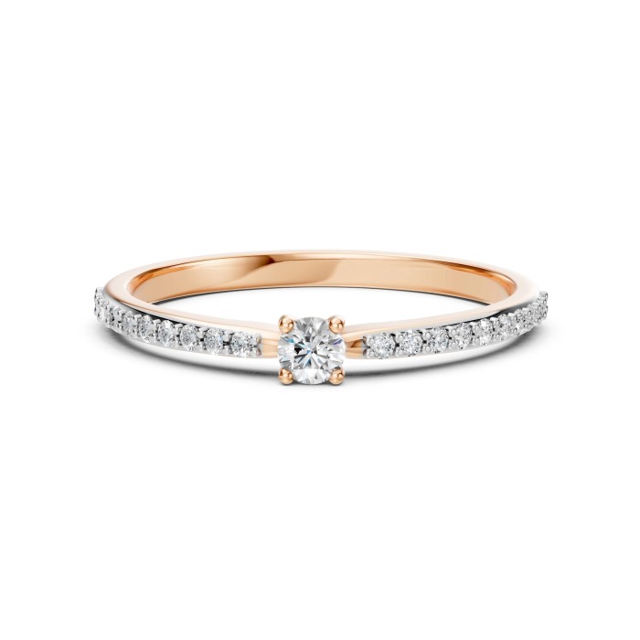 14K Red Gold Diamond Ring “Babylon XIII”