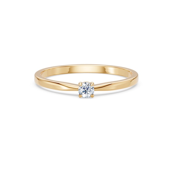 14K Yellow Gold Diamond Ring “Solitaire XV”