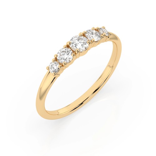 14K Yellow Gold Diamond Ring “Tidal Light II”