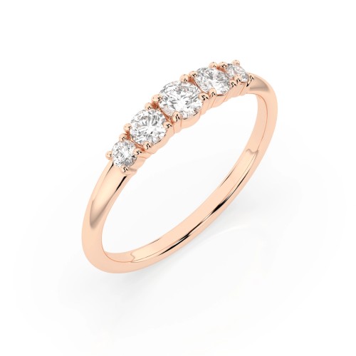 14K Red Gold Diamond Ring “Rising Tide”