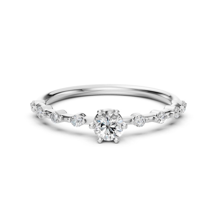 14K White Gold Diamond Ring “Beatrix IX”