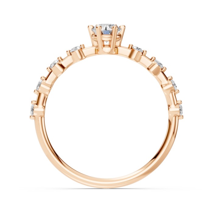 14K Red Gold Diamond Ring “Beatrix VII”