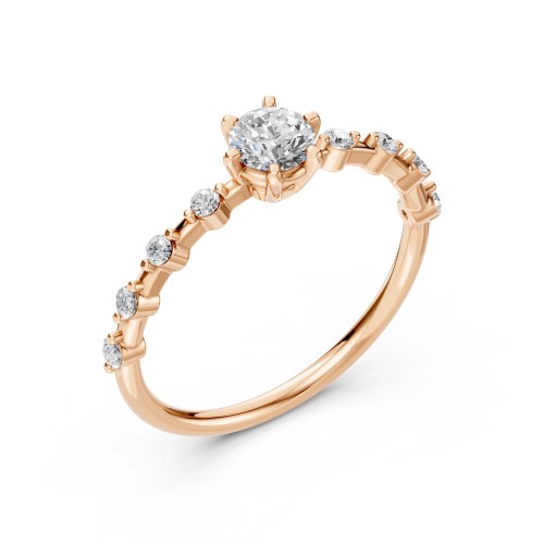 14K Red Gold Diamond Ring “Beatrix IV”