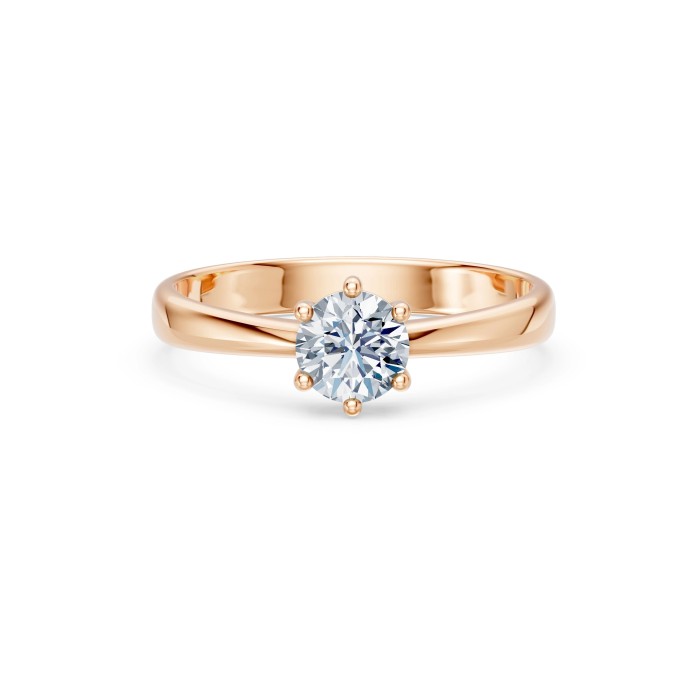 14K Red Gold Diamond Ring “New Classic XVII”