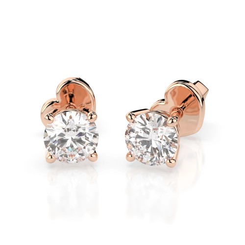 Auksiniai auskarai su deimantais „Diamond Heart VII“