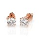 14K Red Gold Diamond Earrings “Diamond Heart VII”