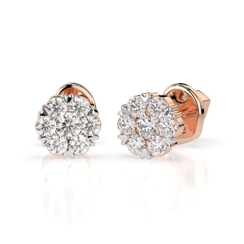 Auksiniai auskarai su deimantais „Diamond Blossom VII“