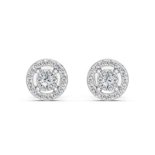 Auksiniai auskarai su deimantais „Diamond Blossom XV“