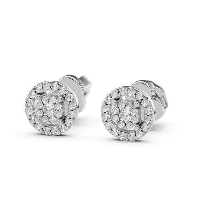 Auksiniai auskarai su deimantais „Diamond Blossom XV“
