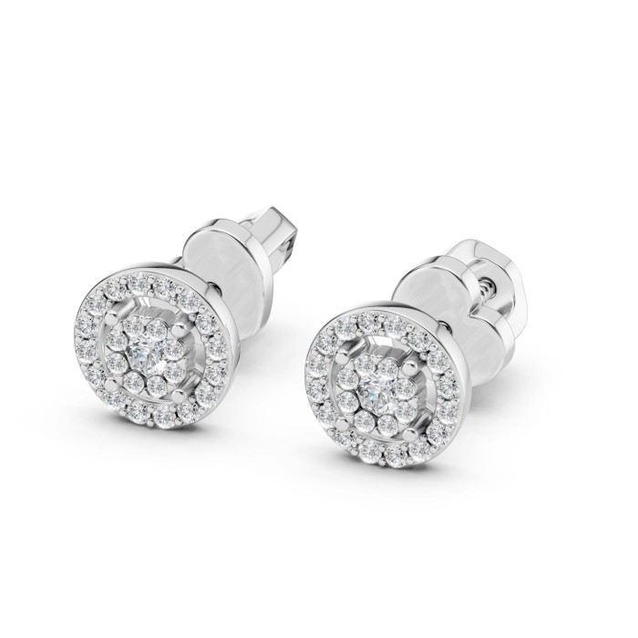 Auksiniai auskarai su deimantais „Diamond Blossom XV“