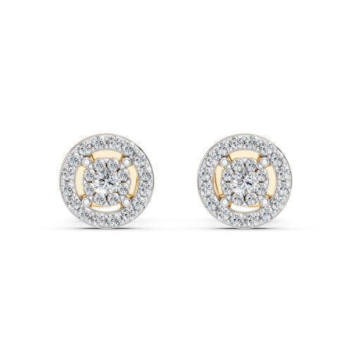 Auksiniai auskarai su deimantais „Diamond Blossom XIV“