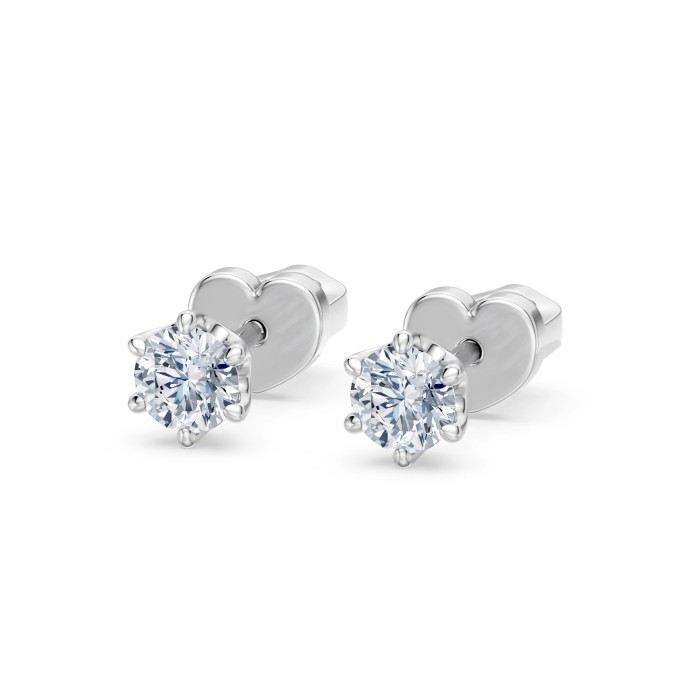 Auksiniai auskarai su deimantais „Diamond Heart VI“