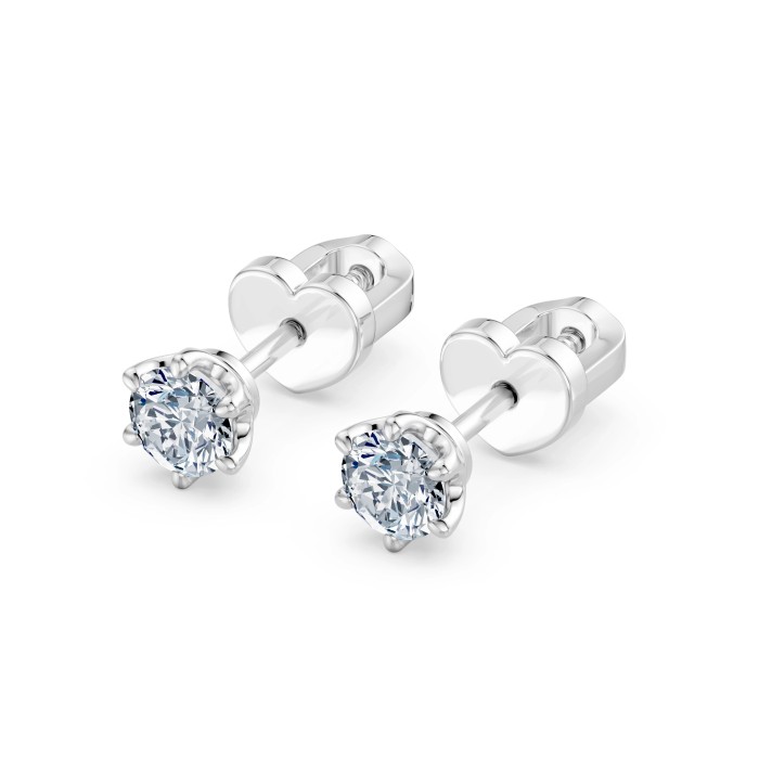 Auksiniai auskarai su deimantais „Diamond Heart VI“