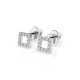 14K White Gold Diamond Earrings “Framed Heart III”