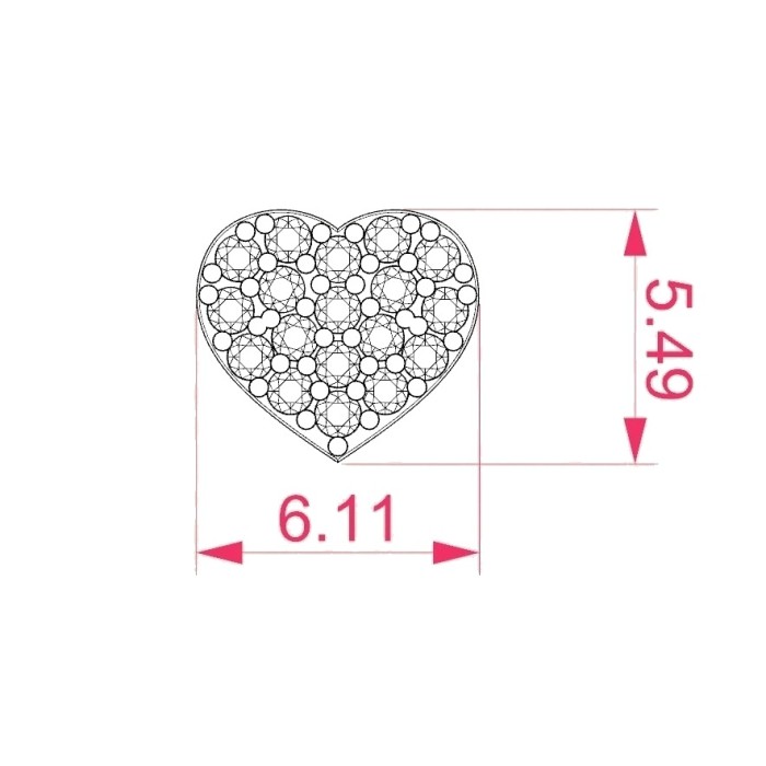 14K White Gold Diamond Earrings “Diamond Heart II”