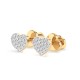 14K Yellow Gold Diamond Earrings “Diamond Heart III”