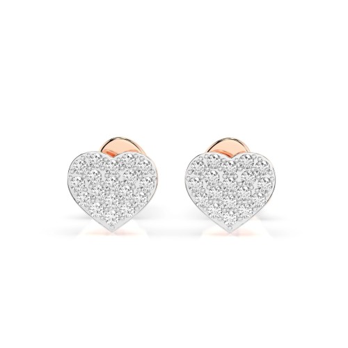 Auksiniai auskarai su deimantais „Diamond Heart“