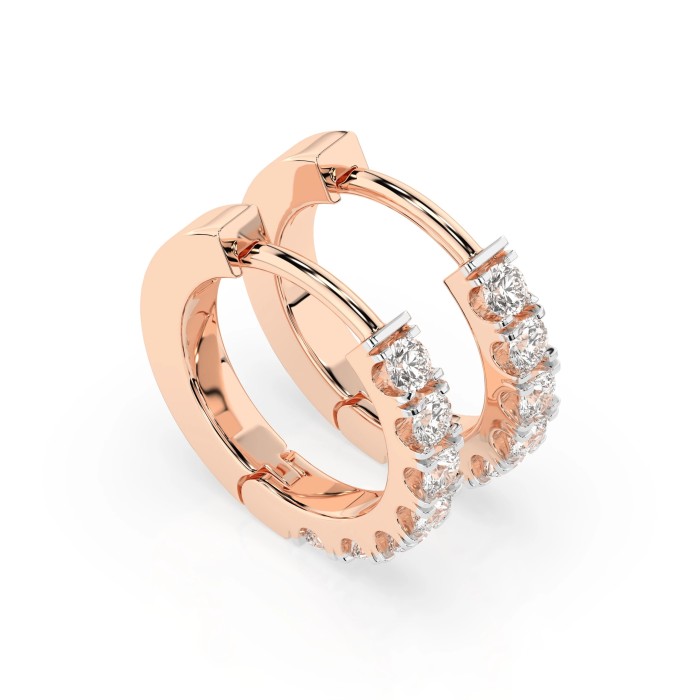 14K Red Gold Diamond Earrings “Helena”