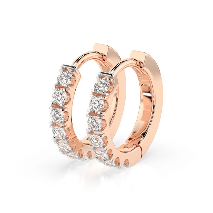 14K Red Gold Diamond Earrings “Helena”