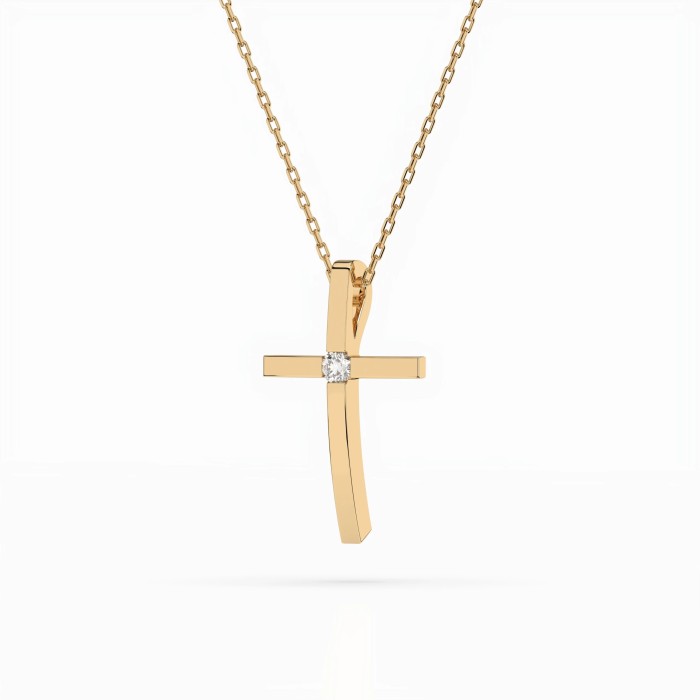 Auksinis kryželis su deimantais „Sacred Cross II“