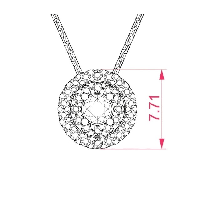 Auksinis pakabukas su deimantais „Moonlit Ring“