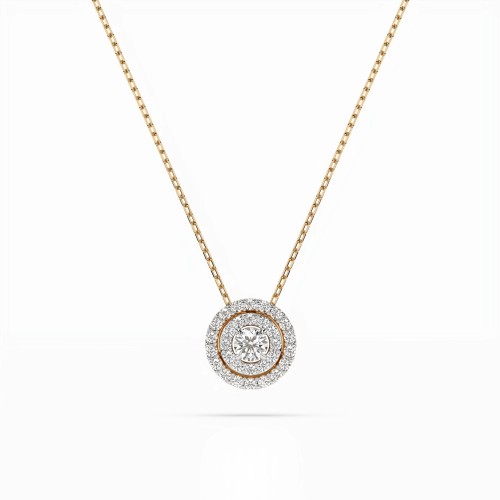 Auksinis pakabukas su deimantais „Moonlit Ring II“