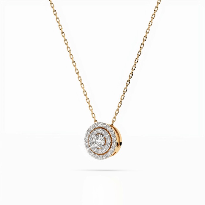 Auksinis pakabukas su deimantais „Moonlit Ring II“