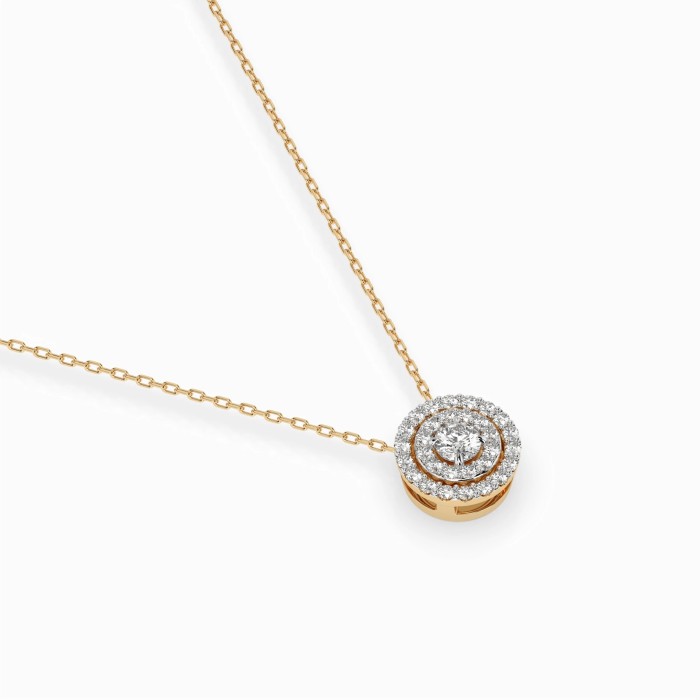 Auksinis pakabukas su deimantais „Moonlit Ring II“
