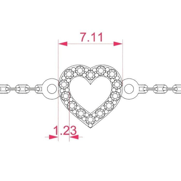 Auksinė apyrankė su deimantais „Amor IV“